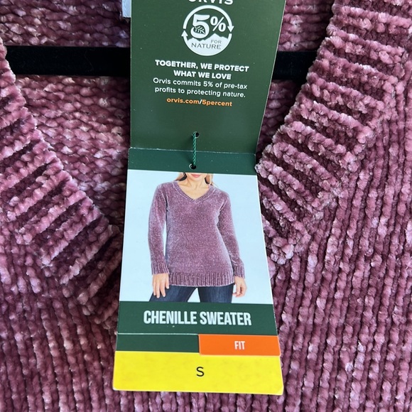 OVIS Mauve Chenille V Neck Sweater - Picture 9 of 13
